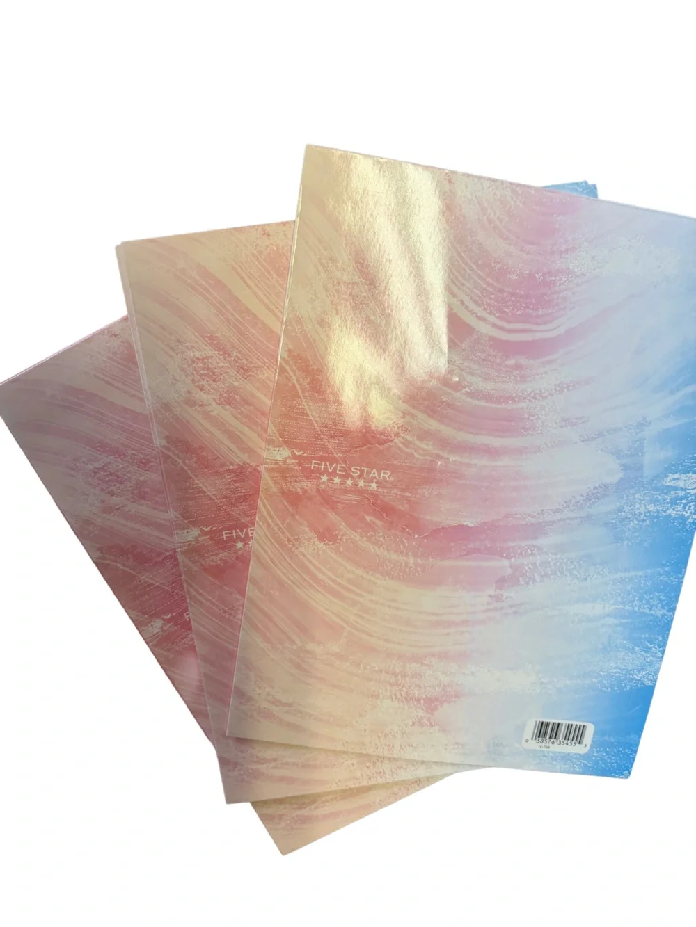 Pastel Marble Spiral Notebook - Pink & Blue